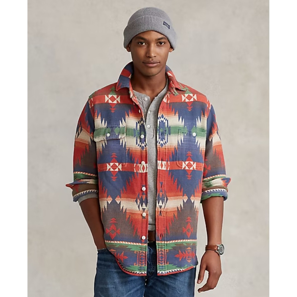 Rare Polo Ralph Lauren Mens XL Southwestern Aztec Native Button Down Shirt Grail
